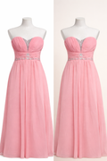 Robe longue élégante rose poudré - Taille " M,XL"