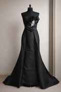 Robe longue noire détail argenté - Taille L