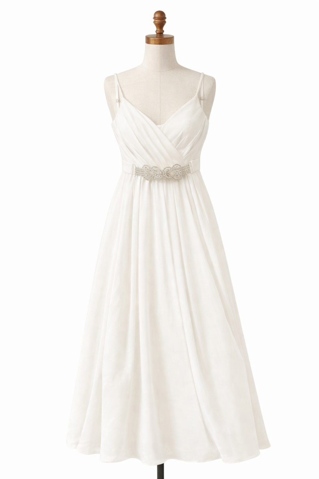 Robe Longue Blanche Ceinture Brodée
