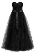 Robe Bustier Dentelle & Voile noir - Taille M